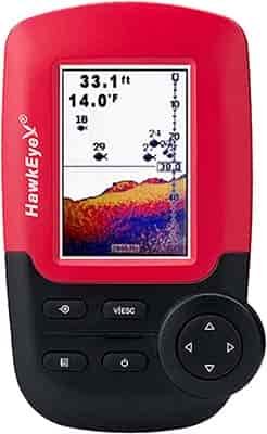HawkEye Fishtrax 1C Fish Finder with HD Color Virtuview Display, BlackRed, 2 H x 1.6 W Screen Size