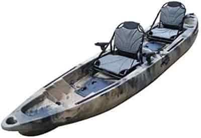 BKC 12.6 Tandem 2 or 3 Person SIt On Top Fishing Kayak