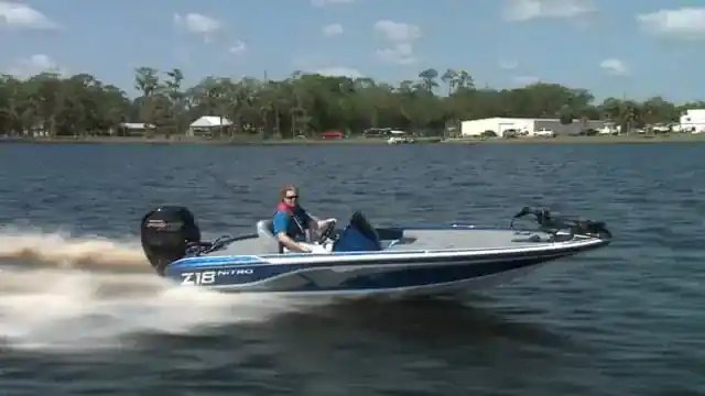 bass boat going fast across water