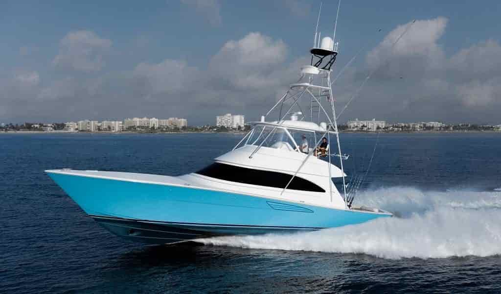 Viking 58 fishing yacht with fly bridge and radars