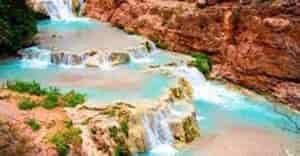 beautiful water as it cascades down a rock ledge