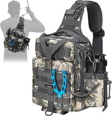 Piscifun Fishing Tackle Bag with Rod & Gear Holder