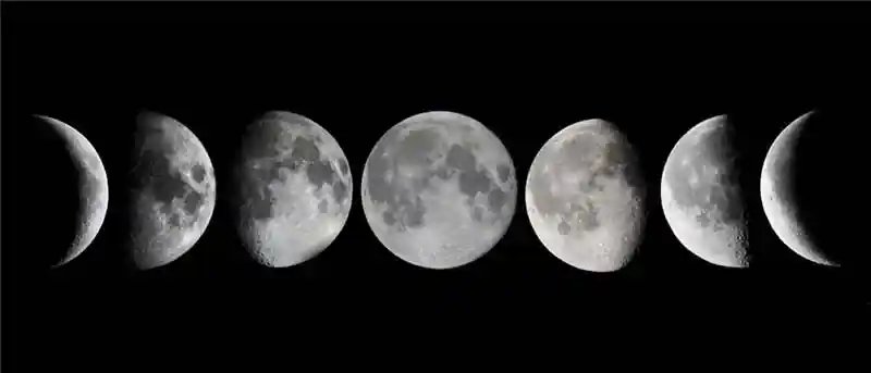 each Moon phase photoed displayed in order
