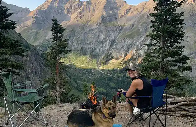 camping with german sheppard