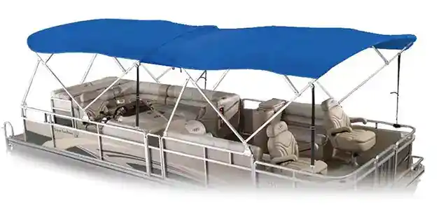 pontoon double bimini top blue