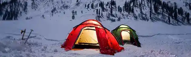 two tents in snow