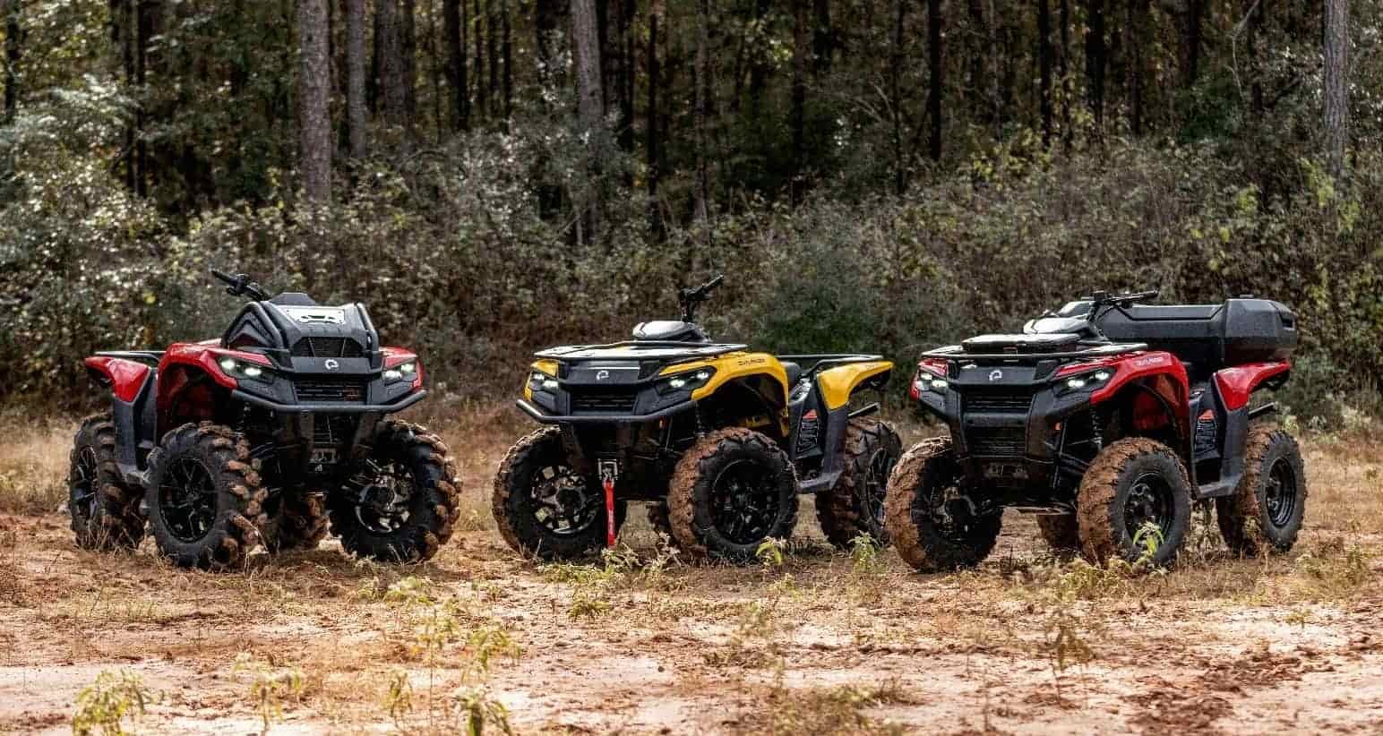 can am atv lined in a row