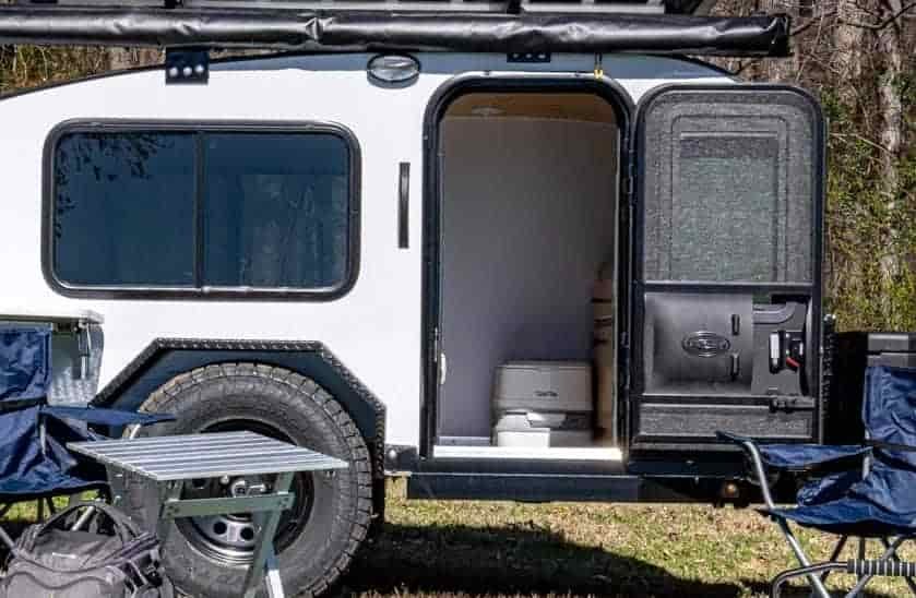 portable toilet for tear drop camper trailer