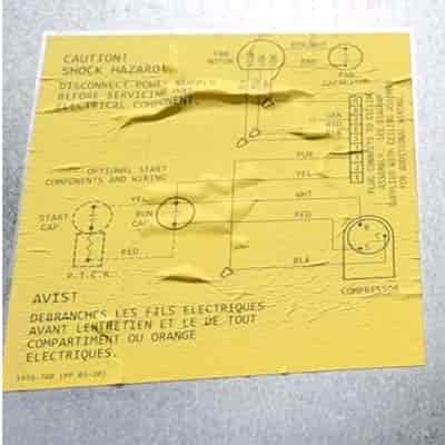 wiring diagram and model number label for rv ac