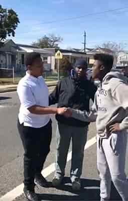 fight stopped by one man fighters are shaking hands