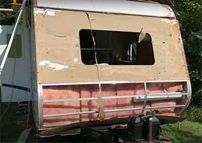 removed outer layer complete rv wall replace