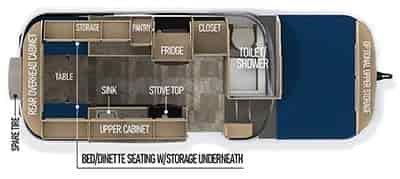scamp 19 deluxe floorplan travel trailer camper