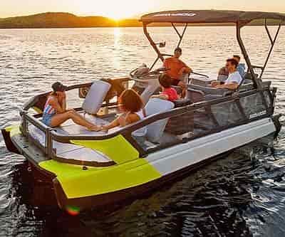 sea-doo-switch-pontoon at sunset