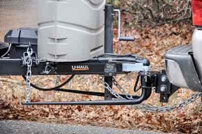 trailer hitched with sway bar