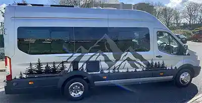 CLASS B van wrap of mountains and trees