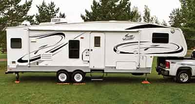 5th wheel trailer leveling