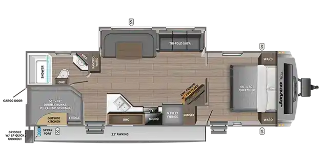 jayco 5th wheel trailer floorplan options 33'