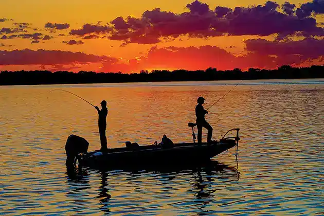 night fishing from a bass boat