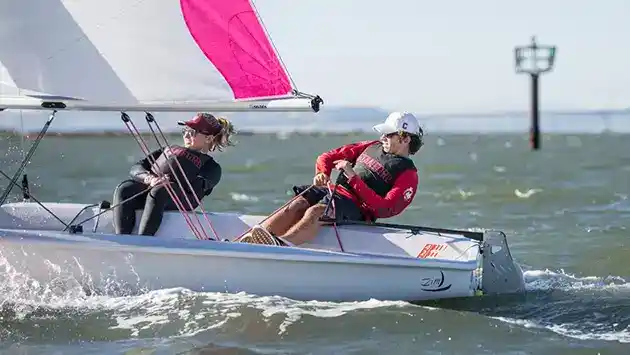 stanford university sailing club out in bay sailing
