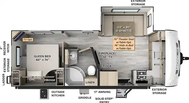 Forest River Flagstaff Micro Lite Travel Trailer 25FKS interior