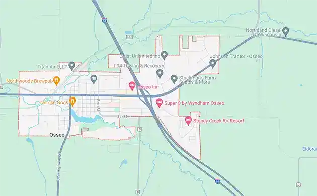 osseo wi map