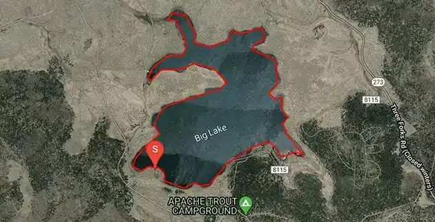 apache trout campground location map