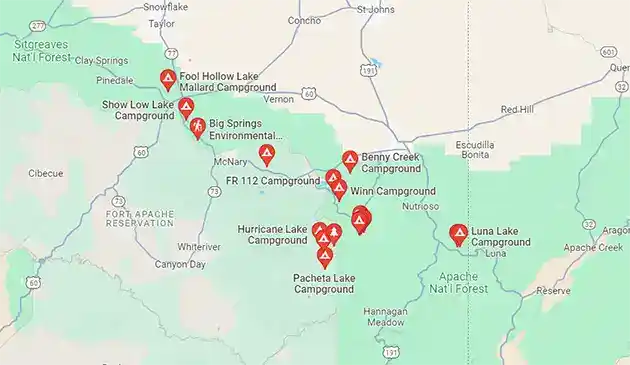 big lake az camping map