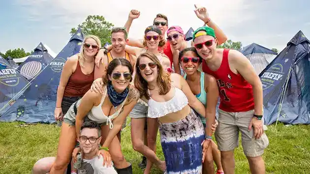 group taking mimi at firefly