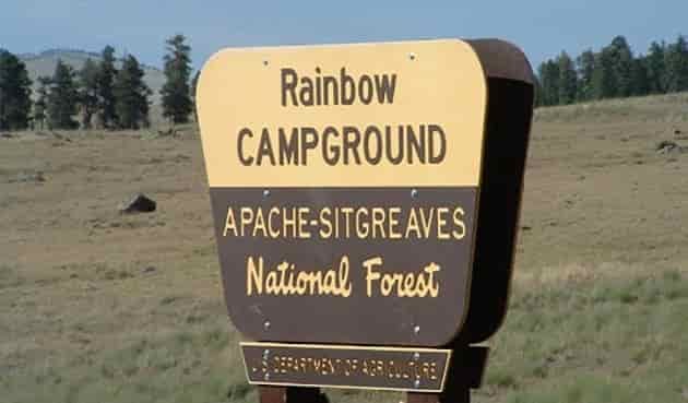 rainbow campground sign