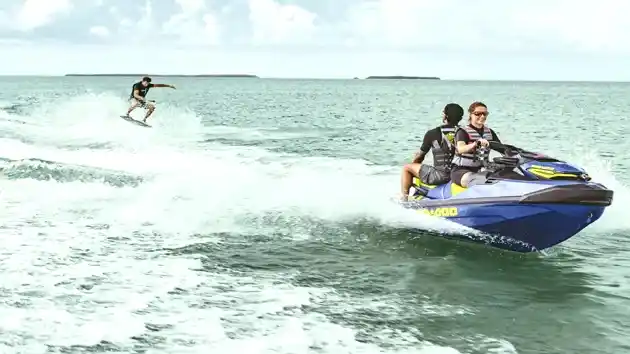 Wakeboard Behind a Jet Ski