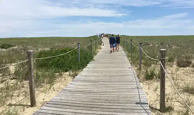 scusset state park plank walk way to beach