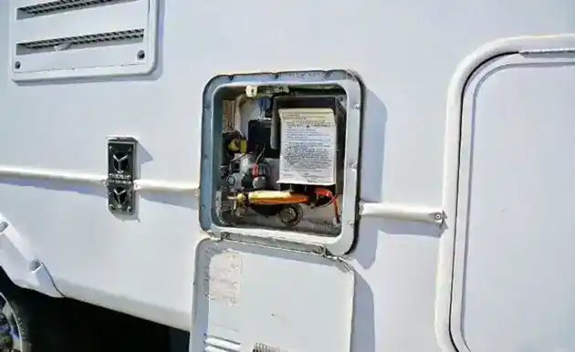 installed water heater in rv